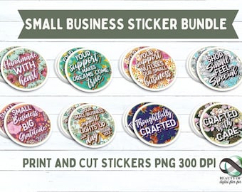 Thank You Stickers, Small Business Sticker Bundle (PNG)