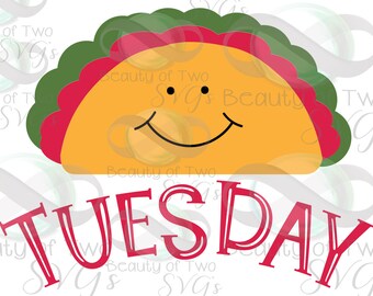 Taco del martes SVG y PNG: Impresión digital de taco divertida (descarga instantánea)