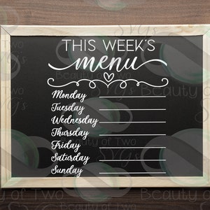 svg Menu de cette semaine SVG | Fichier SVG de cuisine | Planification de repas SVG pour découper ou imprimer | Ferme Svg| Svg imprimable, utilisation commerciale png