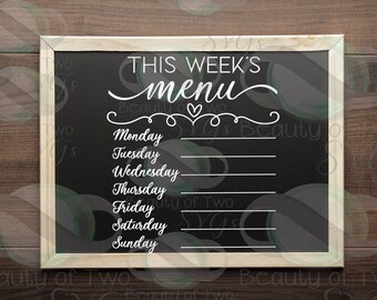 This Week's Menu SVG | Farmhouse Kitchen Printable (Commercial Use)