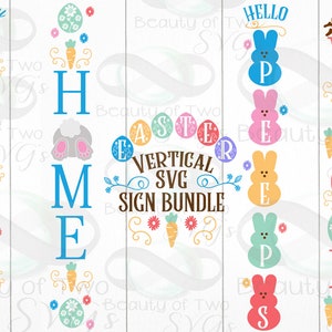 Ostern Vertikale svg Zeichen Bundle svg cut Dateien, 4 Ostern vertikale Frühling svg zeichen Designs für Schneidemaschinen oder Druck Sofortdownload