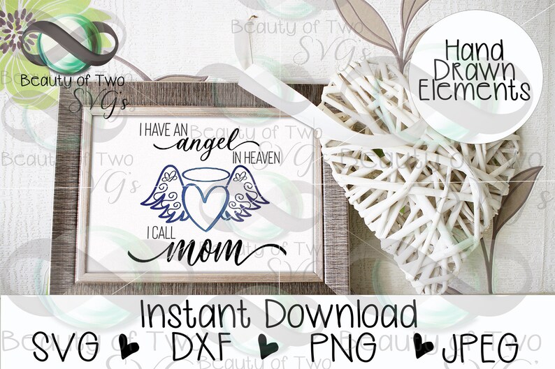 Download Angel in Heaven I call Mom svg & png Files for Cutting | Etsy