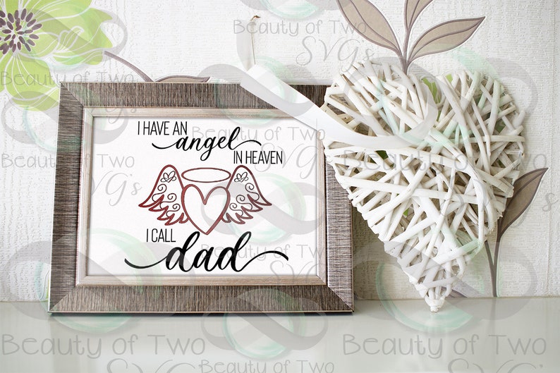Download Angel in Heaven I call Dad svg & png Files for Cutting | Etsy