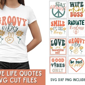 Lot de 12 dessins Svg inspirants, lot de 12 motifs Svg rétro motivants pour Cricut ou Silhouette prêts à découper, 12 fichiers numériques