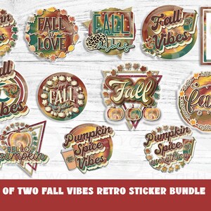 Fall Sticker Bundle, 12 Print and Cut Fall Sticker Design pngs Print and Cut Stickers, Instant Download 12 Digital PNG Sticker Downloads