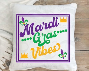Retro Mardi Gras Vibes SVG: Fat Tuesday Vintage Design (Digital Download)