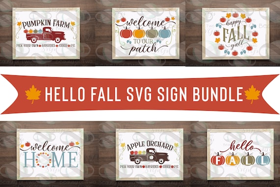 Farmhouse Fall Sign SVG Bundle, Autumn Decor (Digital Download)