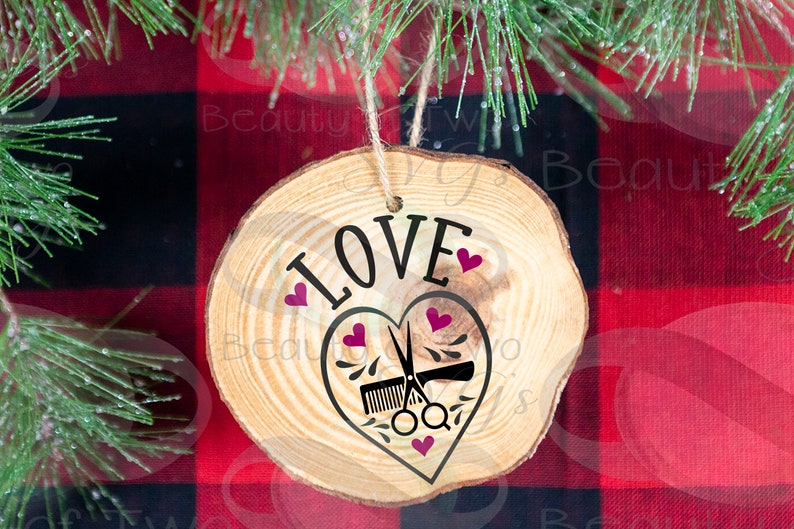 Download Hairdresser Love Christmas ornament svg and png ...