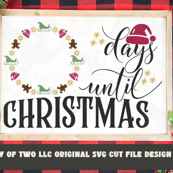 Christmas Countdown SVG, Days until Christmas Vintage svg, Countdown Farmhouse Rustic SVG, Home Svg, Cut Files for Cricut or Silhouette SVG