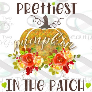 Prettiest Pumpkin in the Patch Sublimation Design, Baby Sublimation, Pumpkin Girl shirt png, Instant Download, Clipart, Sublimation Download