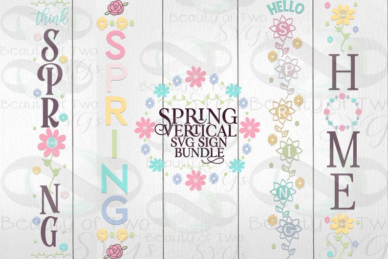 Download Hello Spring Vertical svg Sign Bundle svg cut files4 ...