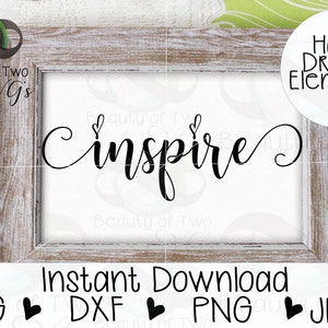 Svg inspireren svg en png, bestanden voor snijmachines of afdrukbaar, direct downloaden, 4 bestandstypen in download