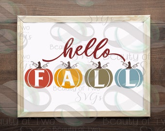 Hello Fall pumpkins svg cut file and png, Fall svg sign design, Fall pumpkins svg Autumn svg for cutting machines or print Instant Download