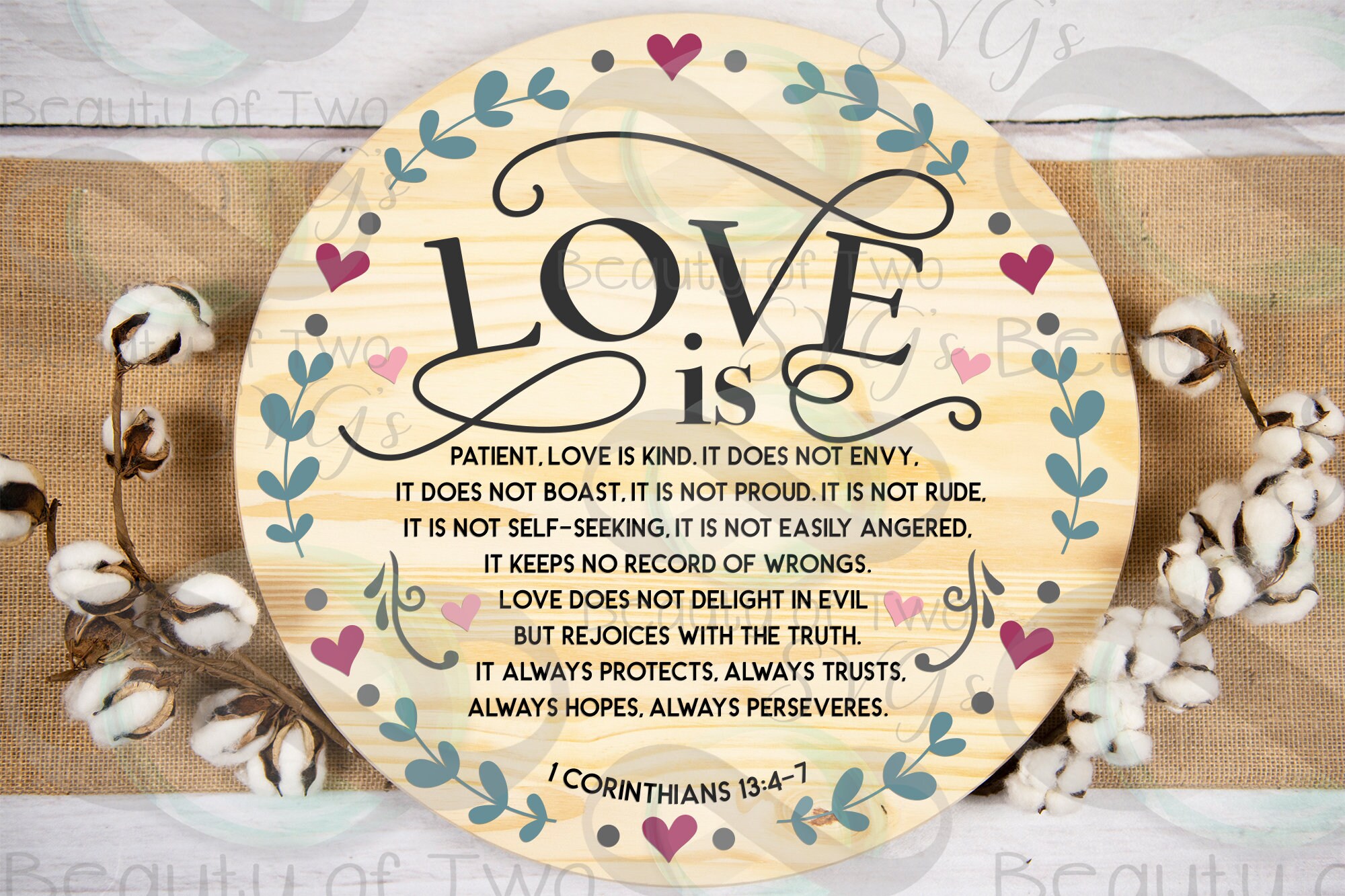 Download Valentines Love is Patient Love is Kind wreath svg Christian | Etsy