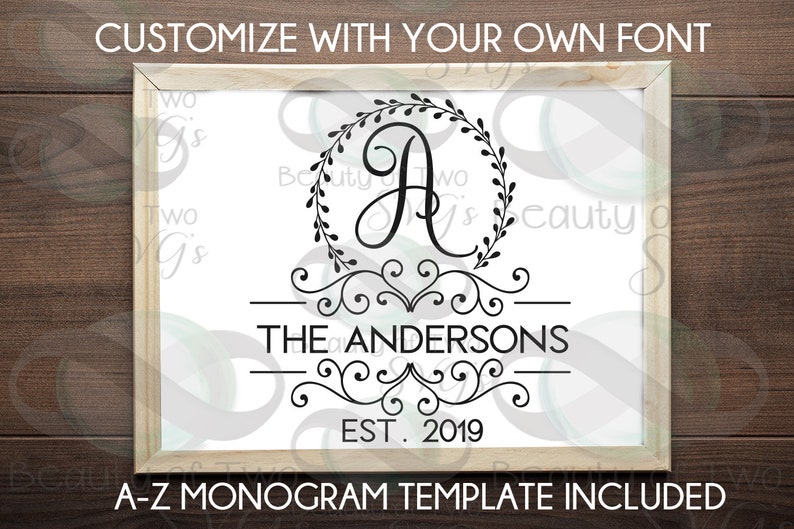 Download Last Name Customize Monogram svg cut file Family Name | Etsy