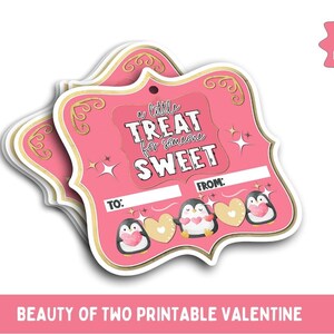 Penguin Valentine's Day Cards - Printable Treat Design (PDF & PNG) - Etsy