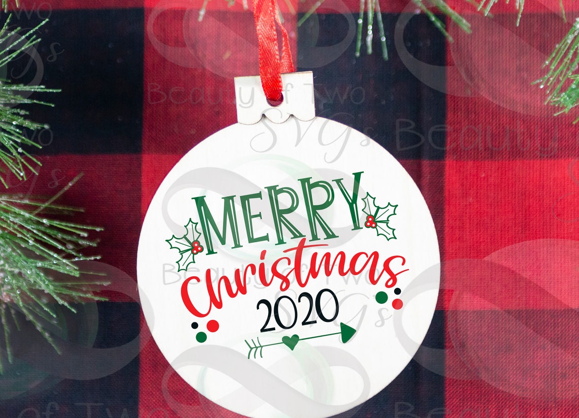 Merry Christmas 2020 svg &amp; png Merry Christmas Ornament svg | Etsy