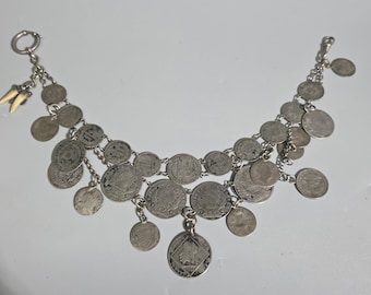 Antique coin charivari with 30 silver coins & hunting trophies – 18th/19th century – Traditional jewelry, Schmuckrausch Vintage 1804