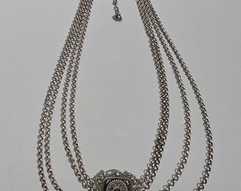 Vintage German Choker Garnet Necklace – 835 Silver Trachten Jewelry, Dirndl Oktoberfest Necklace, Bavarian Folk Jewelry I SR1949