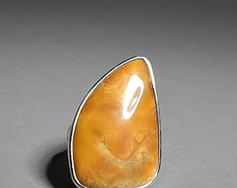 Butterscotch Amber Ring Baltic Amber 925 Silver Unique Schmuckrausch Vintage