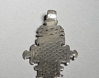 Koptisches Kreuz Anhänger Silber 61mm Äthiopien antik 15,55g Kreuzanhänger Schmuckrausch Vintage 1604