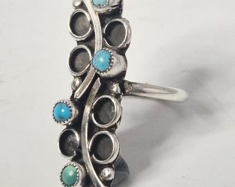 Vintage silver ring with turquoise, USA Southwestern style, Schmuckrausch Vintage 312
