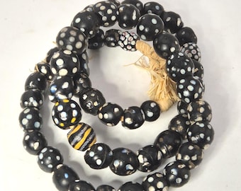 Murano Tradebeads glass beads strand re-import West Africa 58 cm Schmuckrausch Vintage 0101