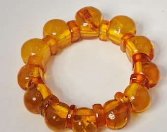 Amber bracelet circa 1920 · natural amber · 55 g · milky areas · historical piece of jewelry · Vintage Jewelry 0264