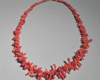 Vintage Oxblood Red Coral Necklace 39g Corallium Rubrum Italy 60 cm Schmuckrausch Vintage 0980