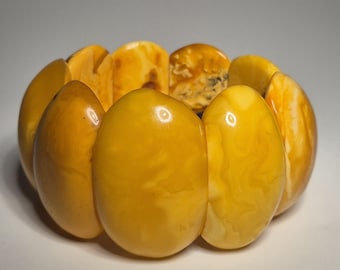 Antique Butterscotch Amber Bracelet · Made in the Art Deco Period · Over 60 g · Rare Collector's Item