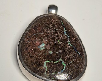 Pendant Boulder Opal 925 Silver Sterling Silver Unique Single Piece O5