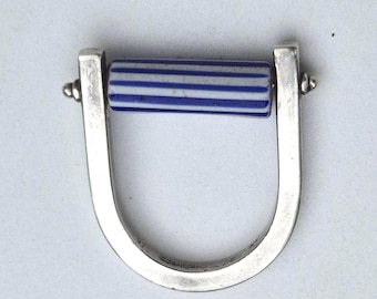 Silver ring with antique chevron pearl – size 59