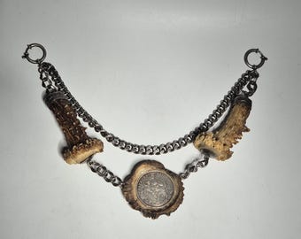 Antique Charivari Charivari chain silver 800 Vintage Patrona Bavariae Hirschrose Rehkrickerl 995
