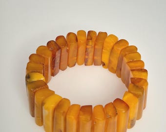 Antique Amber Bracelet Art Deco – 61.58 g, Butterscotch & Cognac, orange patina, unworn stock piece Schmuckrausch Vintage 1220