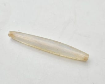 Old opal glass bead • Large & faceted • Bohemia 19th century • Glass bead 112mm • 54g • Opaque white • Historical Collection I 1549
