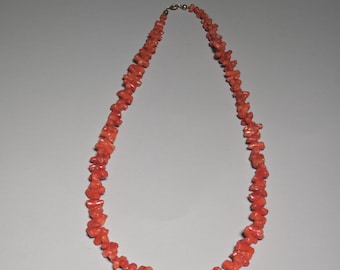 Coral necklace, branch coral, Italy 1950s vintage, genuine coral, 48 cm necklace, red, Schmuckrausch Vintage 0682