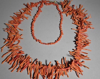 Vintage Sardinian Coral Necklace 123g Corallium Rubrum 110 cm Double Strand Coral Necklace Schmuckrausch Vintage I 1010
