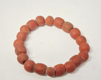 Antique Jatim glass bead bracelet, elastic, 20 unique beads up to 11.5 mm, approx. 21 cm, Java 1990s, Schmuckrausch Vintage 1975