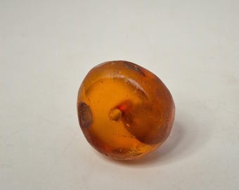 Antique German amber bead, 11.36 g, Bückeburg traditional costume jewelry, 19th century, large collector's bead, Schmuckrausch Vintage 0245