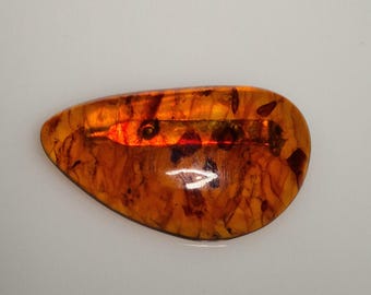 Antique brooch made of cognac-colored pressed amber – 53mm – Art Deco – 11g – Vintage jewelry – ca. 1930 – Schmuckrausch 1663