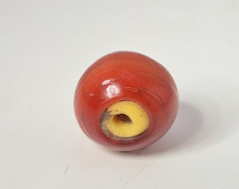 Antique Murano Cornaline d’Aleppo glass bead with yellow core, Venetian trade bead, 19th century, Schmuckrausch Vintage 0127
