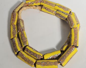Rare Millefiori strand of Murano pearls, 70 cm, uniform pattern, large trade beads, West Africa, re-import, Schmuckrausch Vintage 0080