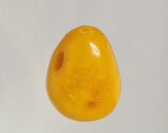 Large Amber Cabochon Butterscotch Caramel Drilled Old Natural Amber Jewelry Rush Vintage 0370