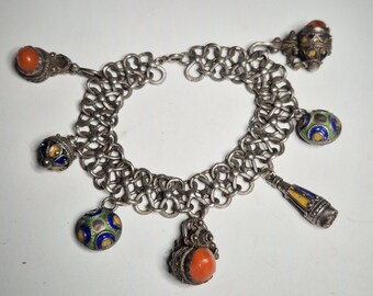 antique bracelet ladies silver 835 coral Berber Kabyle 1115