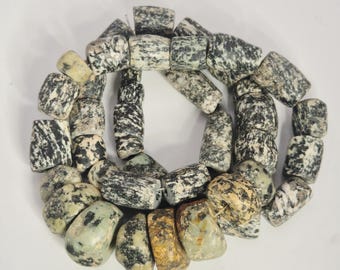 Antique African stone beads, gneiss strand, Sahel, Mali, Dogon, 20th century, vintage jewelry.