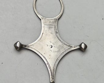 Large Tuareg Cross • 86mm • Silver alloy • Handmade • Berber amulet • Sahara protective symbol • Nomadic jewelry 1608