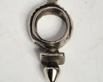 Tuareg silver pendant, ring-shaped, North African Sahara ethnic tribal jewelry, 20th century, vintage jewelry, 1730s