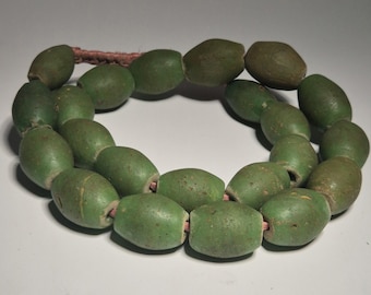 Strand of old glass beads Jatim beads light blue Jember Java Indonesia 694