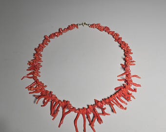 Vintage Italian 1950s Corallium rubrum necklace, salmon pink, 46 cm, Schmuckrausch Vintage 1109