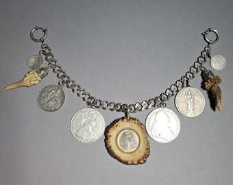 Antique Bavarian Charivari with King Ludwig II Portrait, Sautaler 1771 & Original Antique Roe Deer Rosette – Germany c. 1880–1900